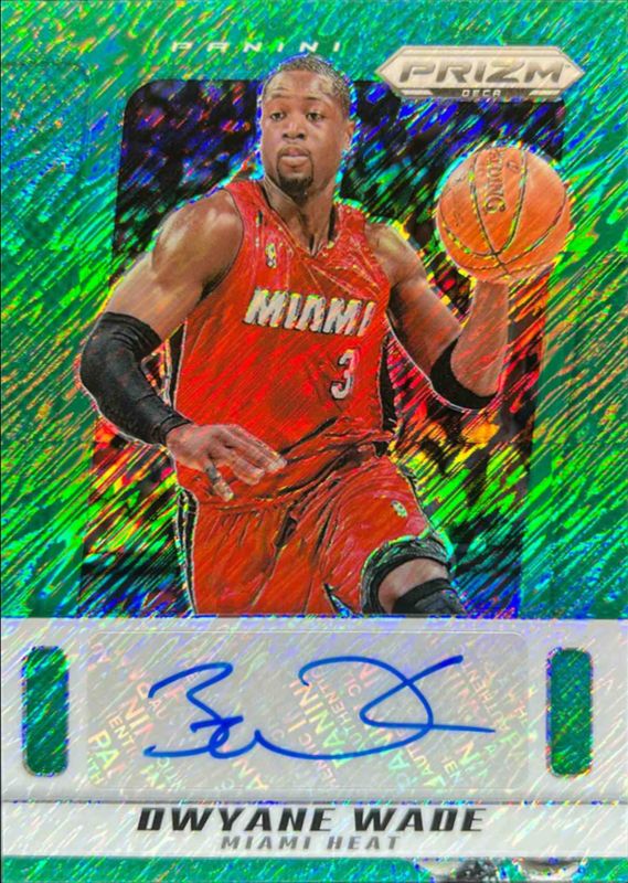 Dwyane Wade 2024 Prizm Deca #PDS-WAD Signatures - Green Shimmer /15 RAW