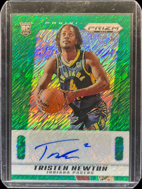 Tristen Newton 2024 Prizm Deca #PDS-NEW Signatures - Green Shimmer /15 Rookie RAW