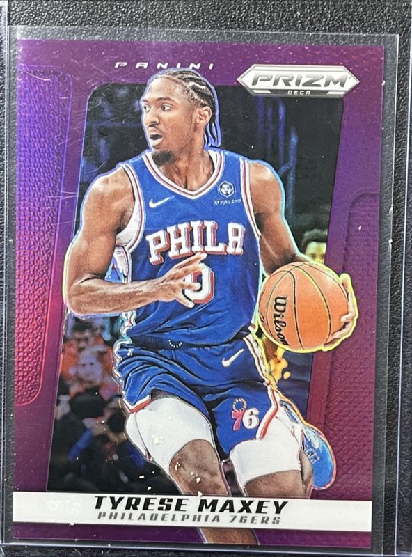 Tyrese Maxey 2024 Prizm Deca #193 Purple /99 RAW