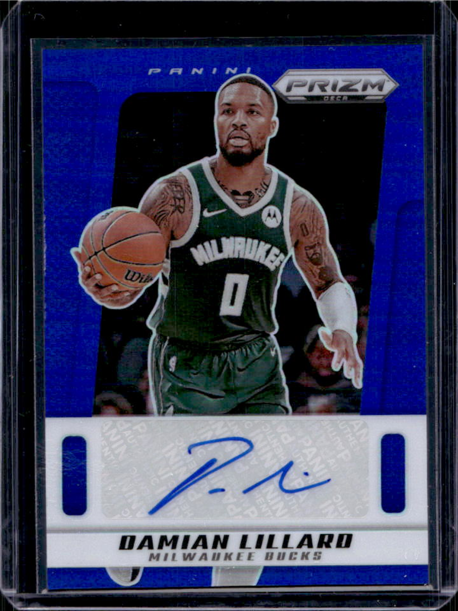 Damian Lillard 2024 Prizm Deca #PDS-LIL Signatures - Blue