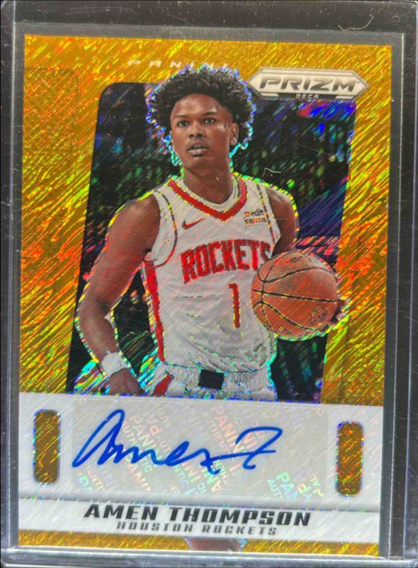 Amen Thompson 2024 Prizm Deca #PDS-AME Signatures - Gold Shimmer /10 RAW