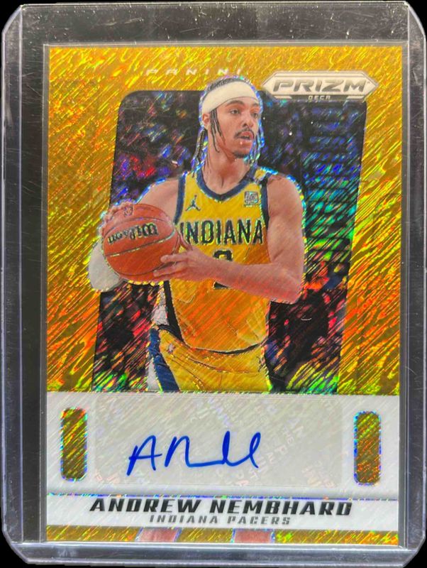 Andrew Nembhard 2024 Prizm Deca #PDS-NEM Signatures - Gold Shimmer /10 RAW