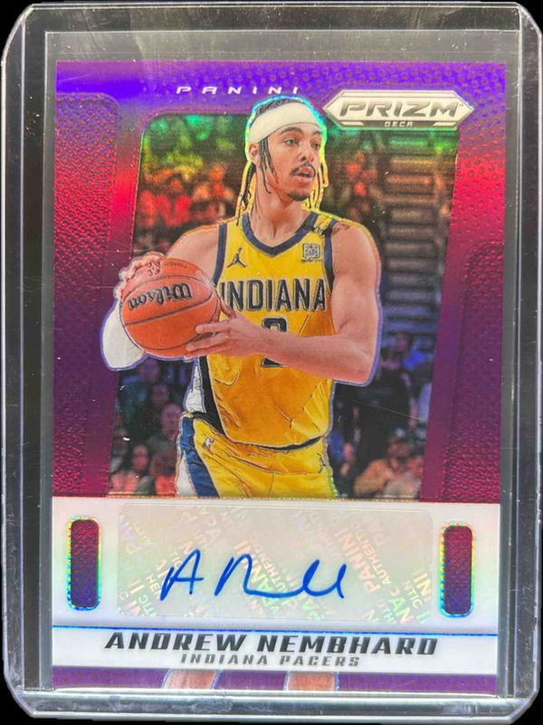 Andrew Nembhard 2024 Prizm Deca #PDS-NEM Signatures - Purple /75 RAW