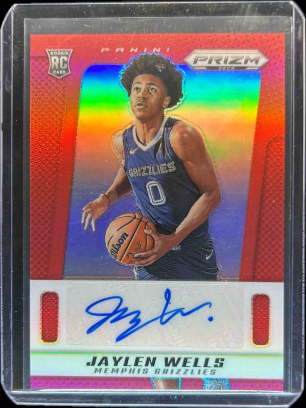 Jaylen Wells 2024 Prizm Deca #PDS-WEL Signatures - Red /99 Rookie RAW