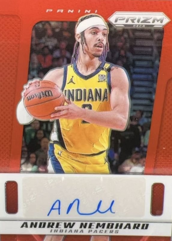 Andrew Nembhard 2024 Prizm Deca #PDS-NEM Signatures - Red /99 RAW