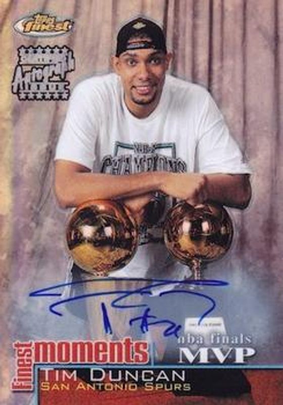 Tim Duncan 2000 Topps Finest #FM-TD Moments - Refractor Autographs RAW