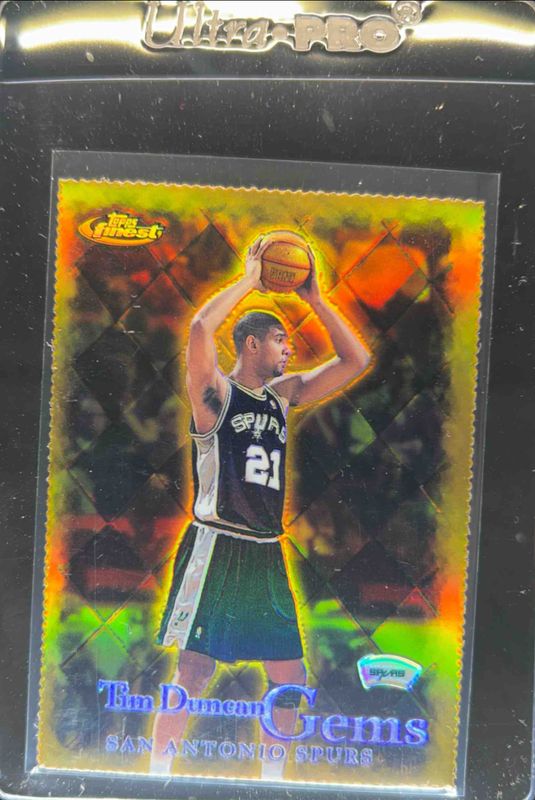 Tim Duncan 2000 Topps Finest #171 Gold Refractor /100 RAW