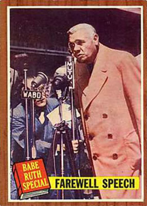 Farewell Speech 1962 Topps #144a Base RAW