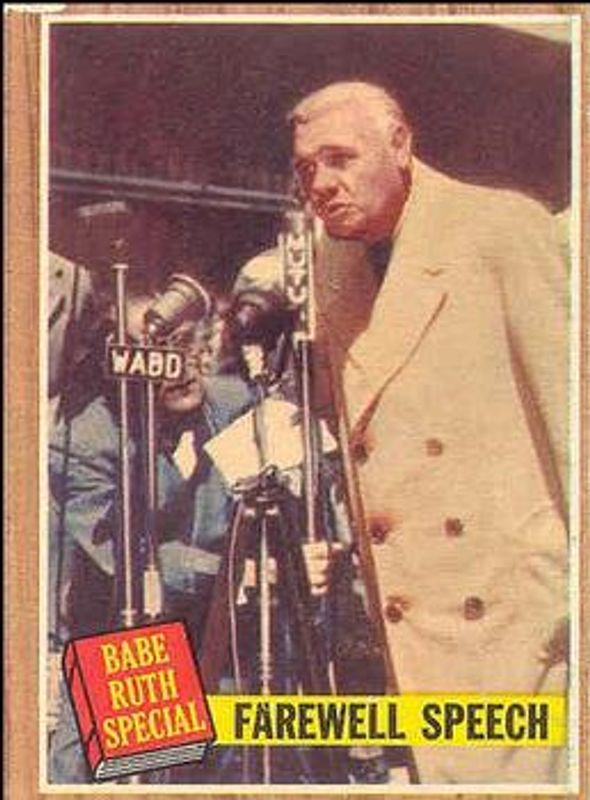 Farewell Speech 1962 Topps #144b Base RAW