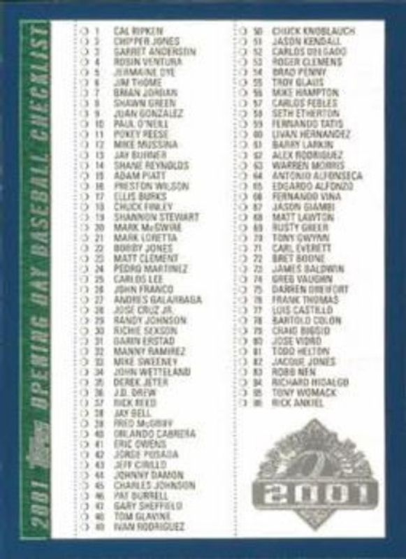 2001 Topps Opening Day #165 Base