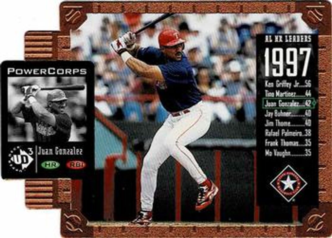 Juan Gonzalez 1998 Upper Deck UD3 #149 Die-Cut /100 RAW