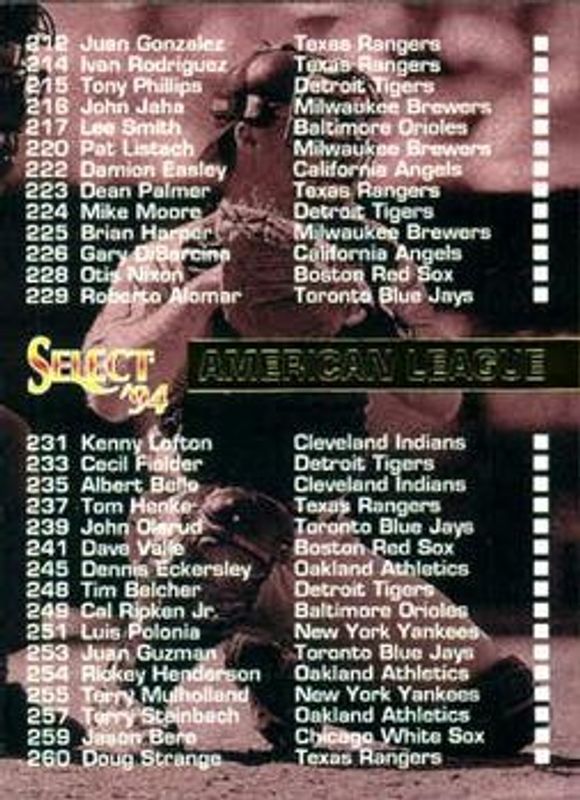 1994 Pinnacle Select #419 Base