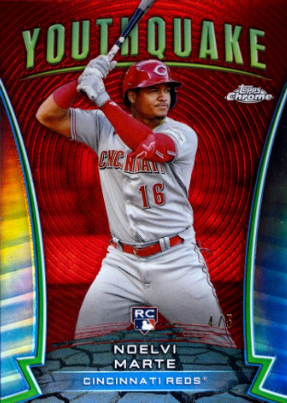 Noelvi Marte 2024 Topps Chrome Update #YQ-52 Youthquake - Red Refractor /5 Rookie RAW