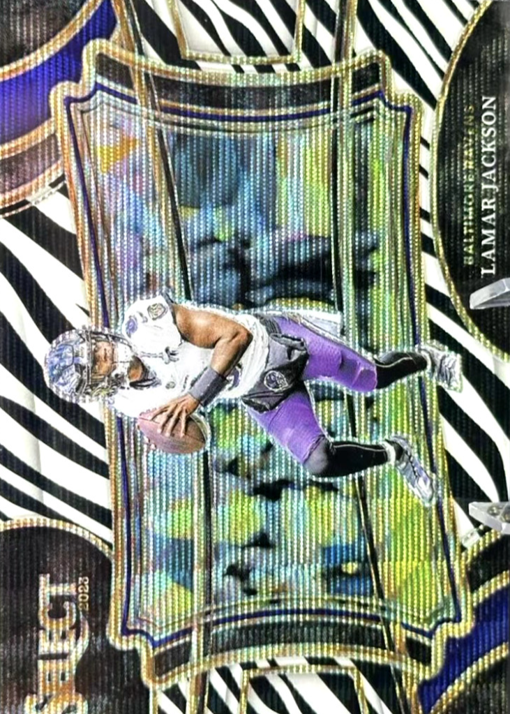 Lamar Jackson 2023 Select #SS-LJ Snapshots - Zebra /(SSP) Price