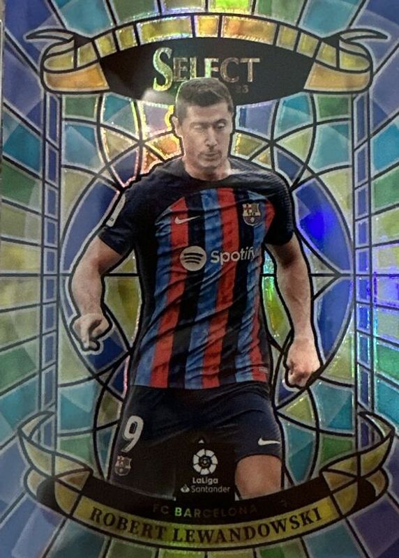 Robert Lewandowski 2022 Select La Liga #17 Stained Glass /(SSP) PSA 10