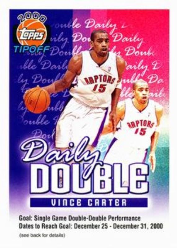 Vince Carter 2000 Topps Tipoff #NNO Daily Double RAW