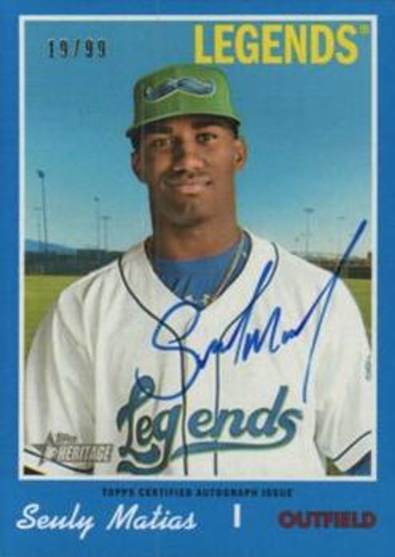 2019 Topps Heritage Minor League #ROA-SM Real One Autographs - Blue Border /99