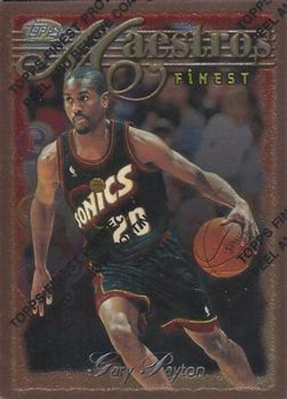 Gary Payton 1996 Topps Finest #25 Base RAW
