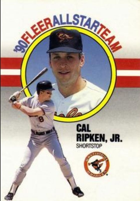 Cal Ripken Jr. 1990 Fleer #8 '90 Fleer All-Star Team RAW