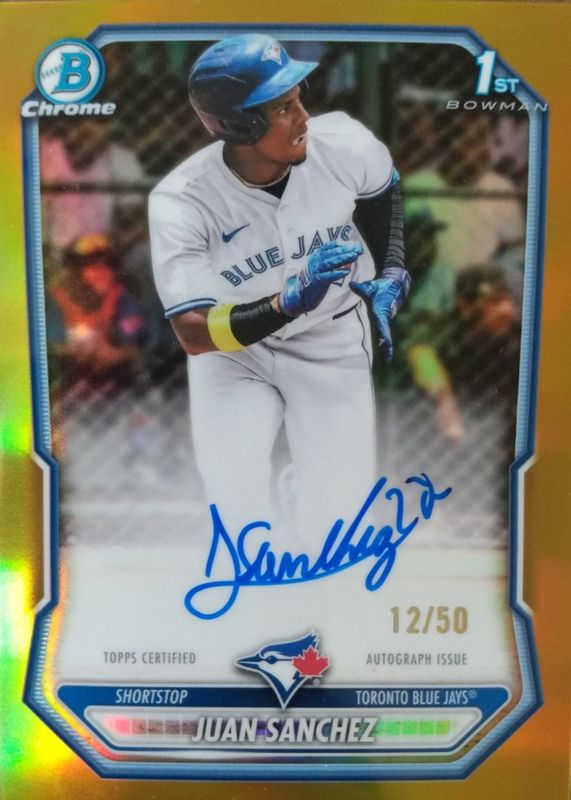 Juan Sanchez 2026 Bowman #CPA-JS Chrome Prospect Autographs - Gold 