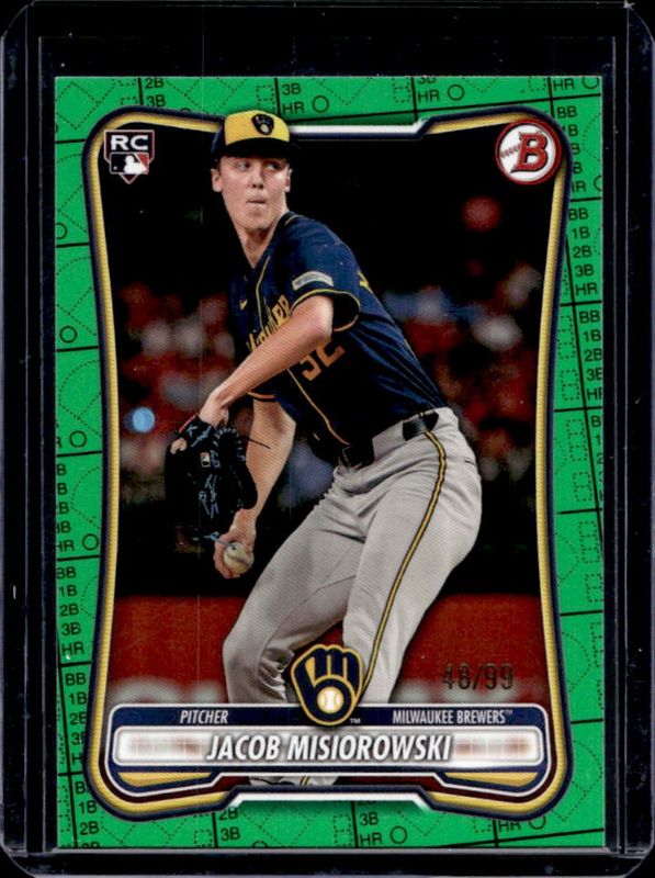 Jacob Misiorowski 2026 Bowman #35 Green Pattern /99 Price Guide ...