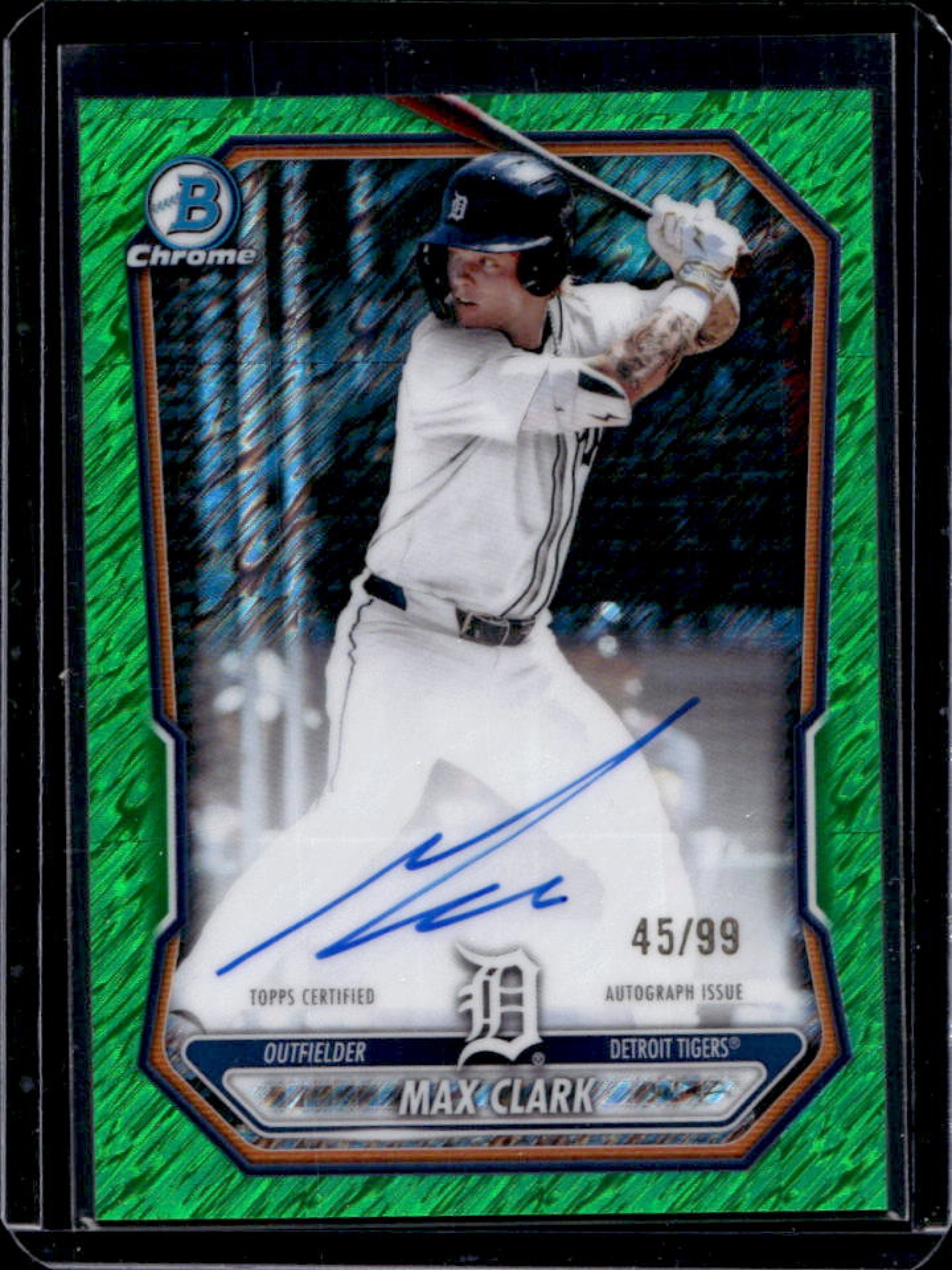 Max Clark 2026 Bowman #CPA-MC Chrome Prospect Autographs - Green 