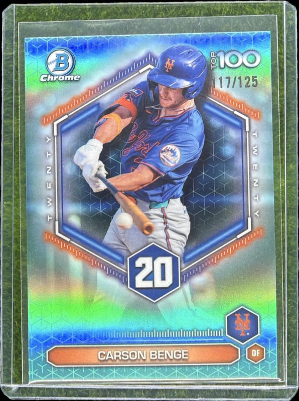 Carson Benge 2026 Bowman #BTP-20 Scouts Top 100 - Aqua Refractor /125 ...