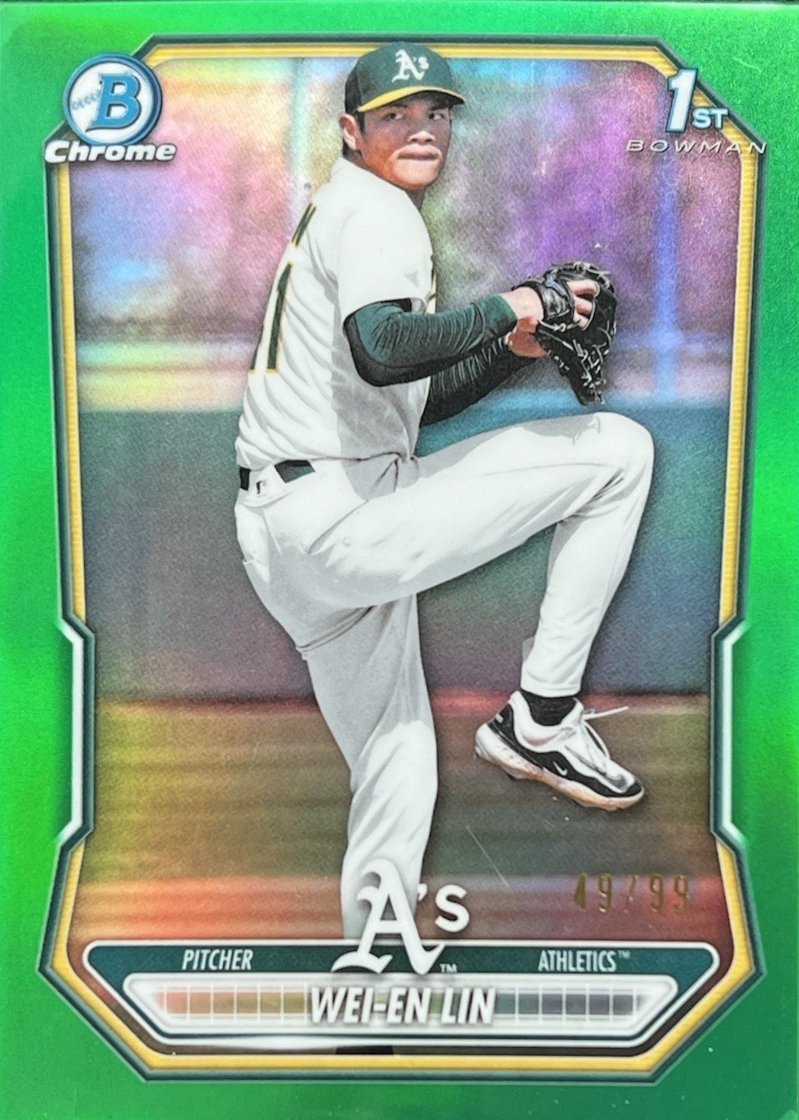 Wei-En Lin 2026 Bowman #BCP-125 Chrome Prospects - Green Refractor