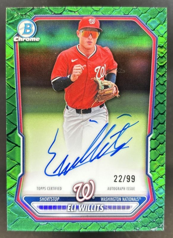2026 Bowman #CPA-EW Chrome Prospect Autographs - Reptilian Green Refractor /99