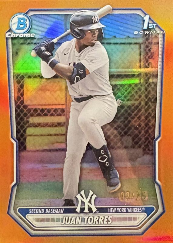 Juan Torres - #BCP-75 Chrome Prospects Orange Refractor /25 (1st)