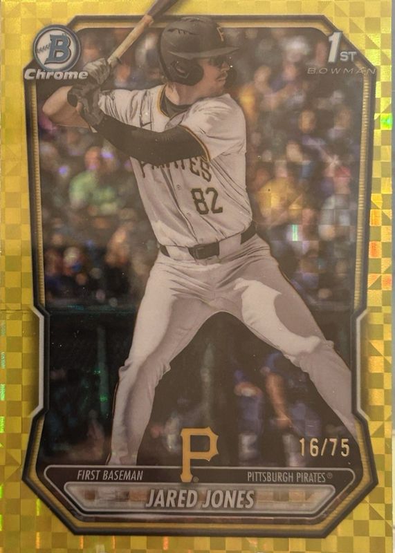 Jared Jones - Bowman Chrome Prospects Yellow X Fractor 1st Bcp 6