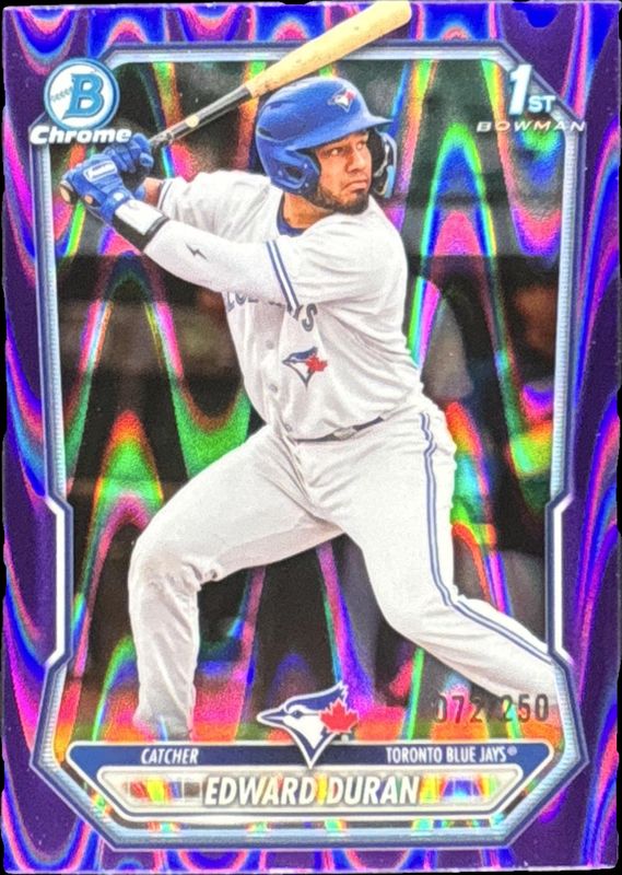 Edward Duran 2026 Bowman #BCP-24 Chrome Prospects - Purple RayWave ...