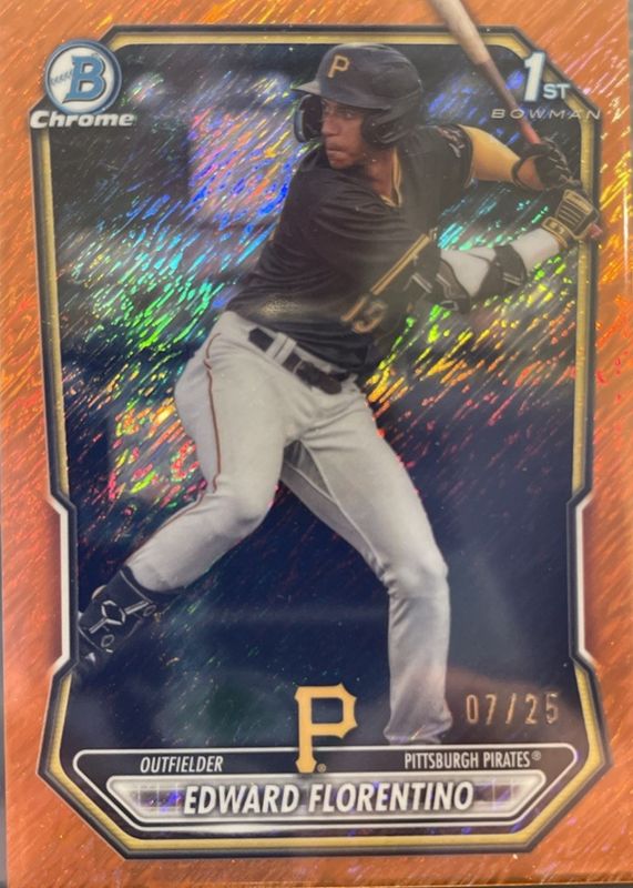 2026 Bowman #BCP-82 Chrome Prospects - Orange Shimmer Refractor /25 (1st)