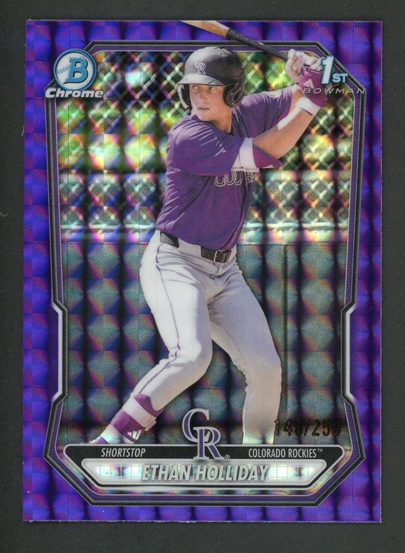 2026 Bowman #BCP-1 Chrome Prospects - Purple Geometric Refractor /250 (1st)