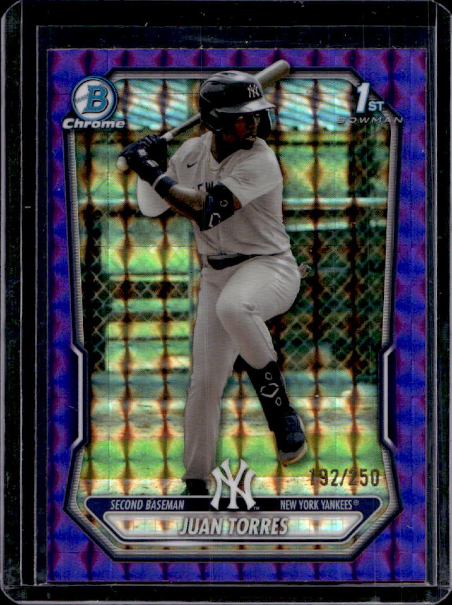 Juan Torres 2026 Bowman #BCP-75 Chrome Prospects - Purple 