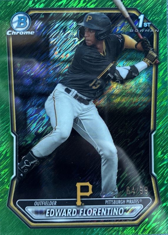 2026 Bowman #BCP-82 Chrome Prospects - Green Shimmer Refractor /99 (1st)