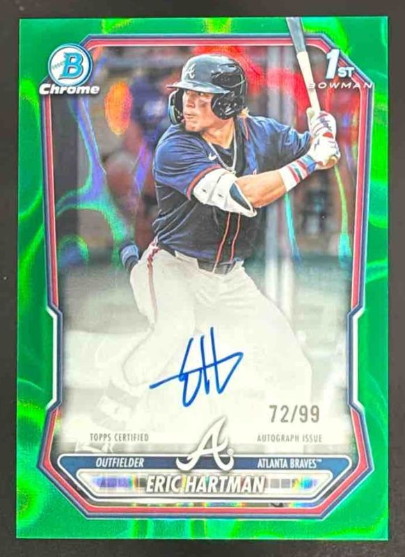 2026 Bowman #CPA-EHA Chrome Prospect Autographs - Green Lava Refractor /99 (1st)