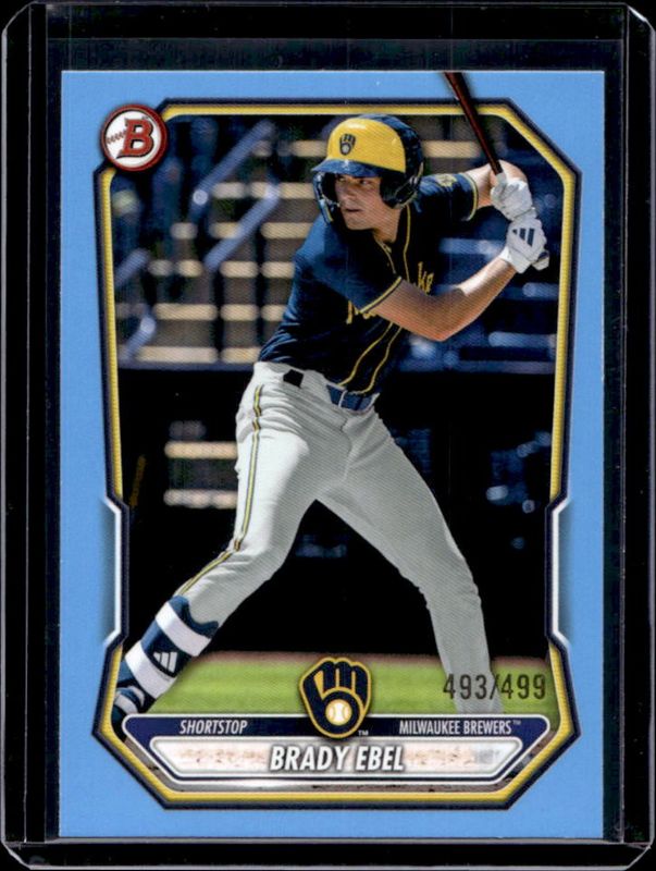 Brady Ebel 2026 Bowman #BP-142 Prospects - Sky Blue Border /499 Price ...