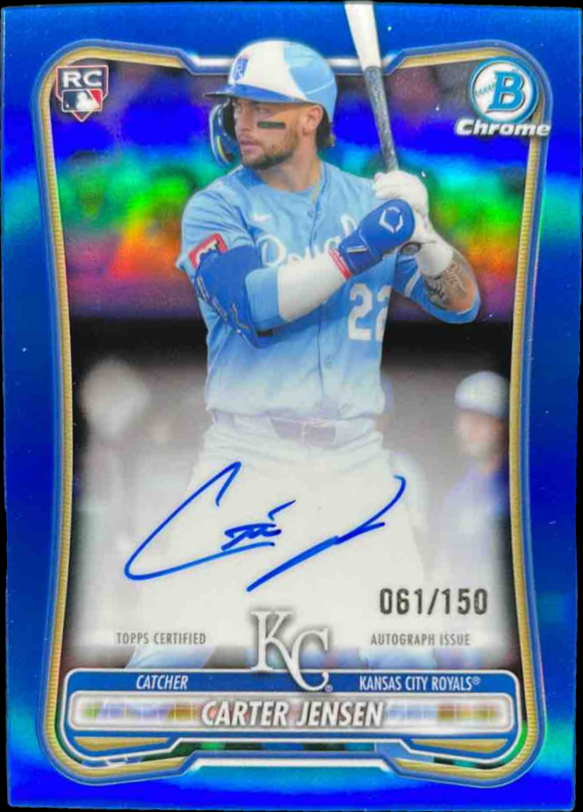 Carter Jensen 2026 Bowman #CRA-CJ Chrome Rookie Autographs - Blue 
