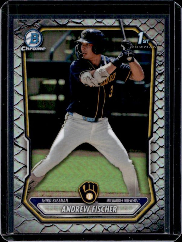 Andrew Fischer - #BCP-149 Chrome Prospects Steel Metal Refractor /100 (1st)