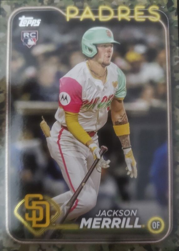 Jackson Merrill 2024 Topps Update #US210 Memorial Day Camo /25 Rookie RAW