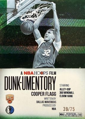 2025 Topps Hoops #D-11 Dunk-umentory - Pixel Burst Green /75