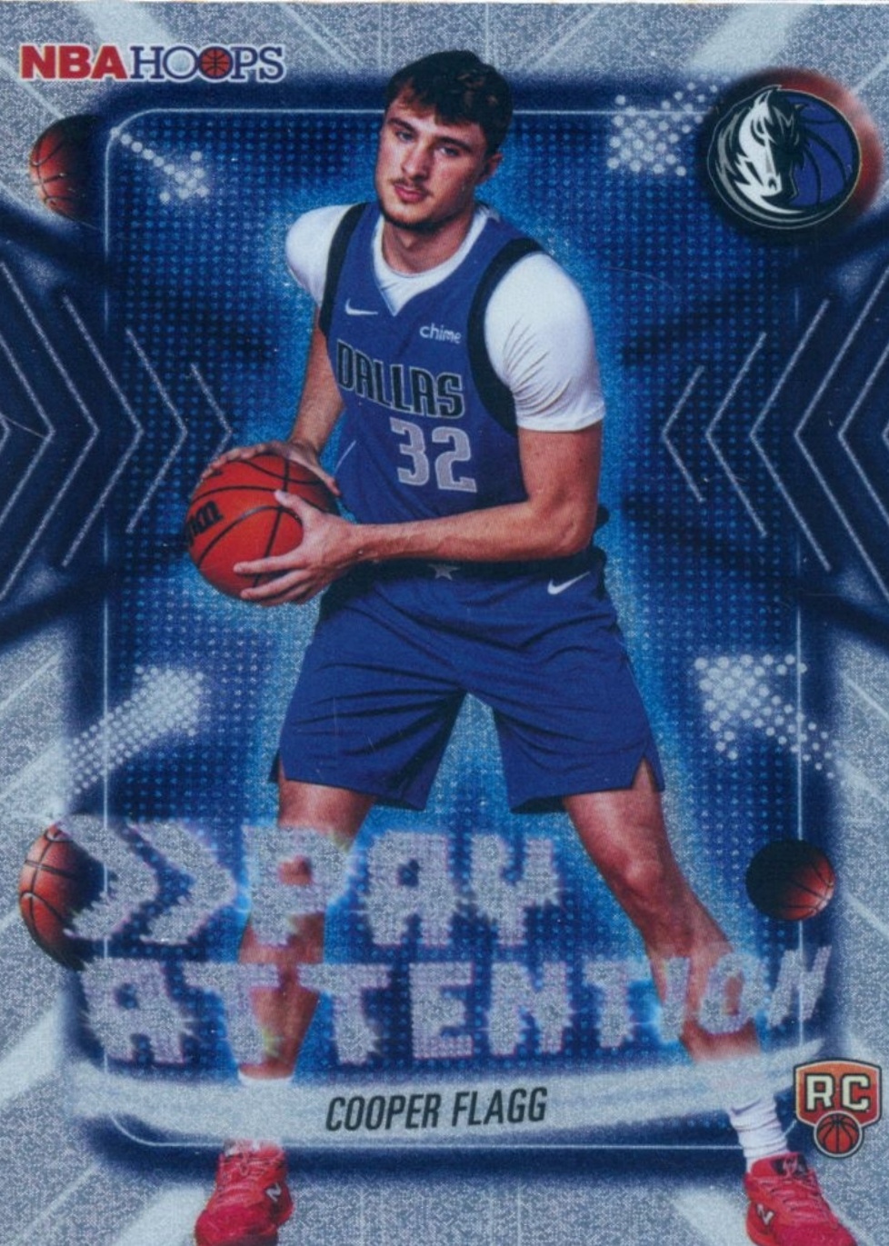 Cooper Flagg 2025 Topps Hoops #PA-16 Pay Attention - Pixel Burst