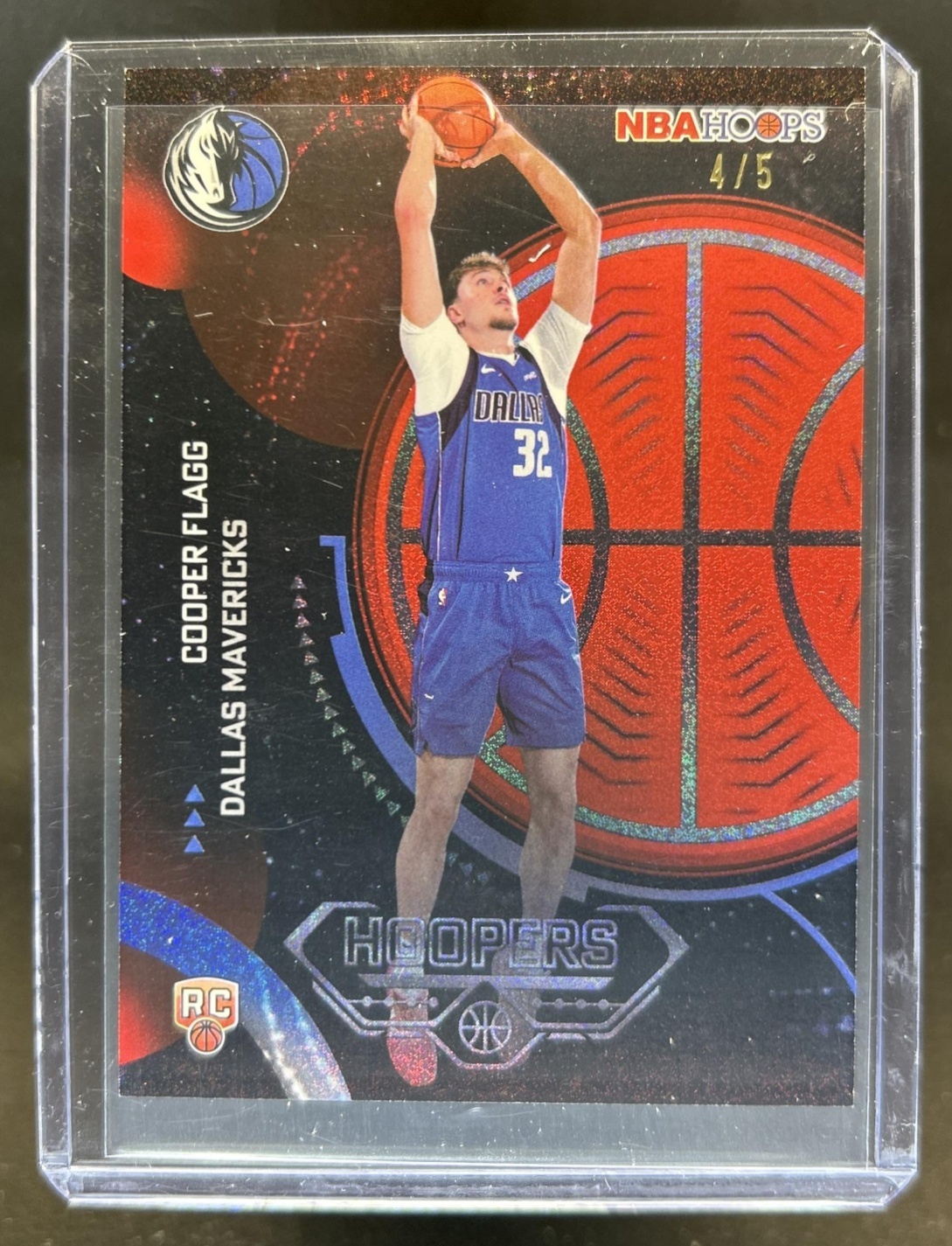 Cooper Flagg 2025 Topps Hoops #H-16 Hoopers - Pixel Burst Red /5