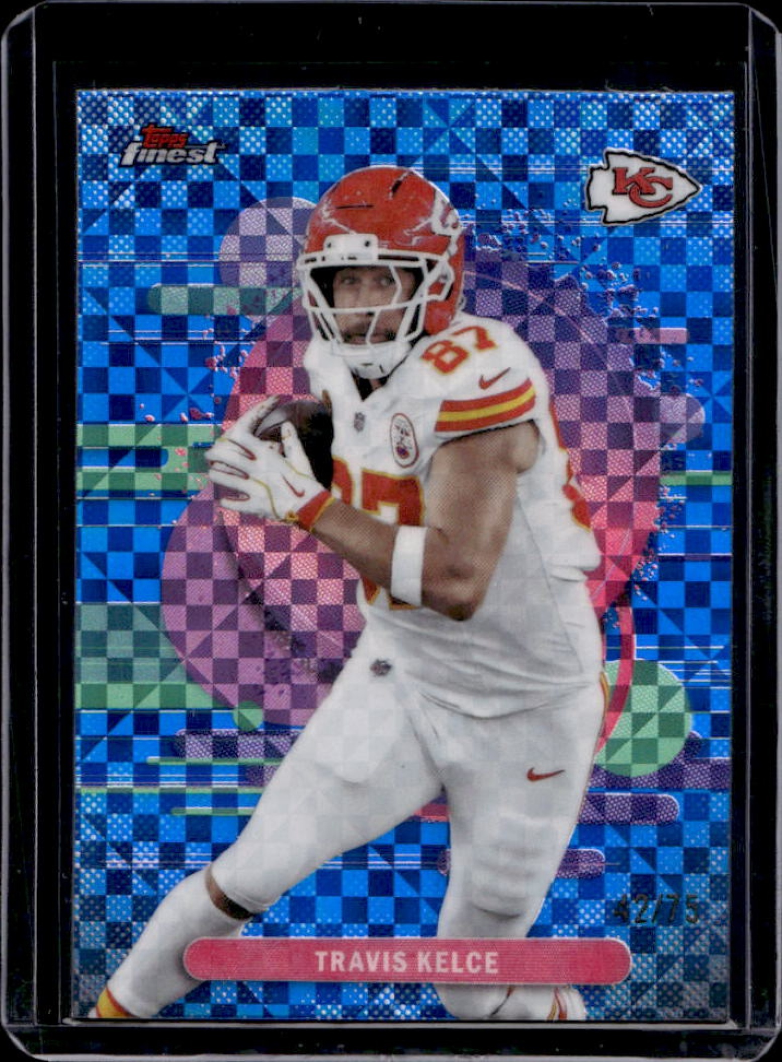 Travis Kelce 2025 Topps Finest #181 Uncommon - Blue X-Fractor /75