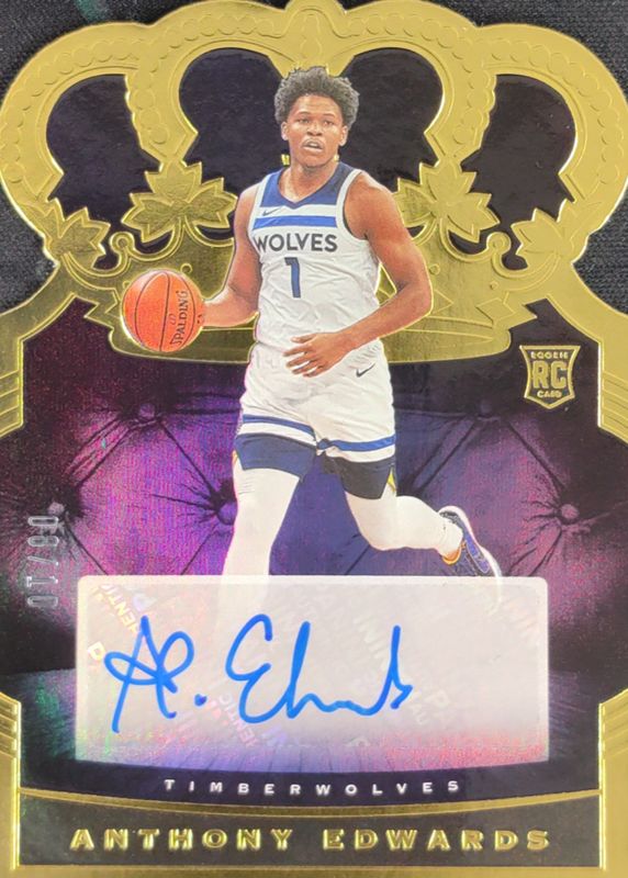 Anthony Edwards 2020 Crown Royale #RCA-EDW Rookie Crown Autographs - Asia Gold /10 RAW
