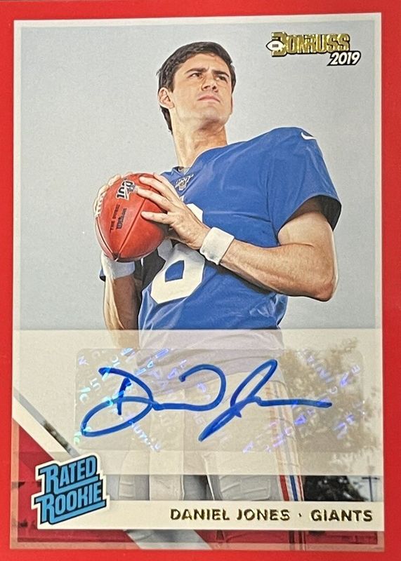 Daniel Jones 2019 Donruss #304 Rated Rookie Autographs - Red RAW