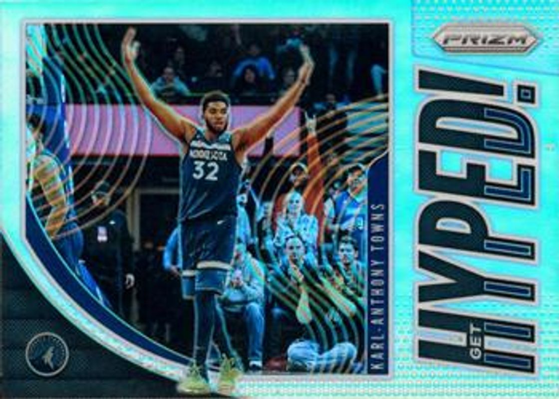 Karl-Anthony Towns 2019 Prizm #1 Get Hyped! - Silver RAW