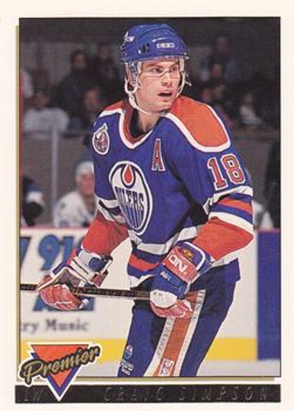 Craig Simpson 1993 Topps Premier #231 Gold RAW