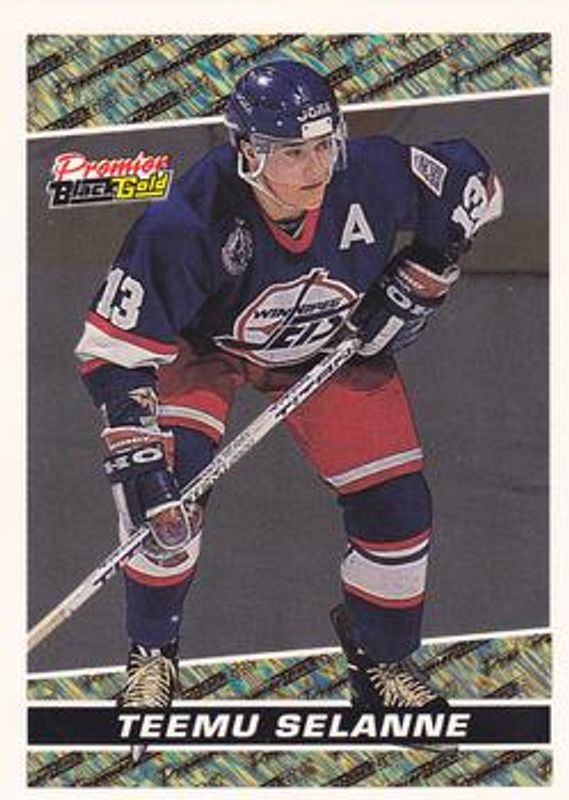 Teemu Selanne 1993 Topps Premier #1 Black Gold RAW